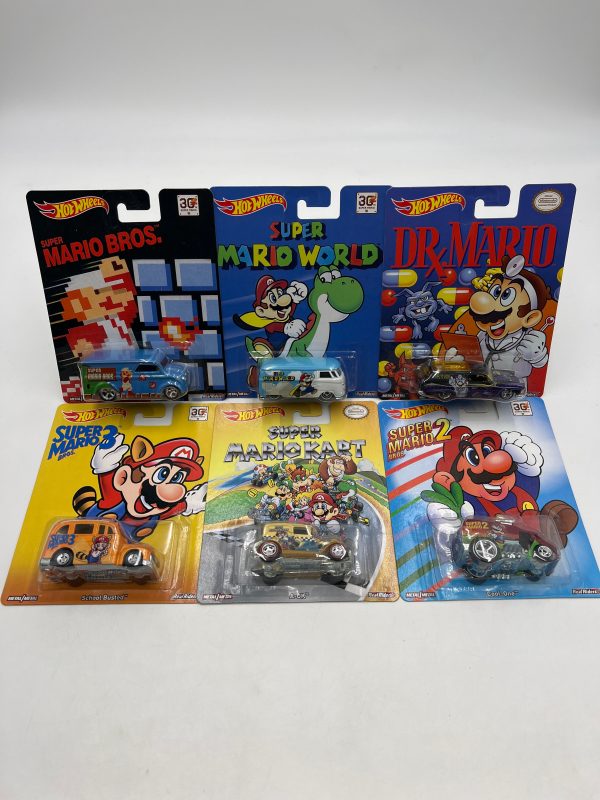 Hot Wheels Pop Culture Mario Full 6 Car Set W Protectors VHTF For Cheap