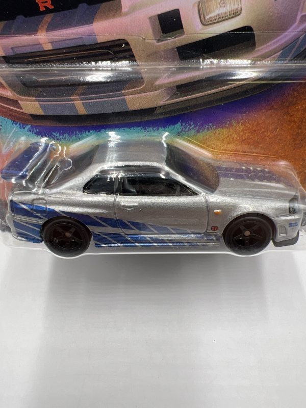 Hot Wheels Fast & Furious #4 Nissan Skyline GT-R BNR34 Silver W Protector Supply