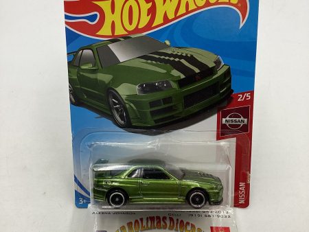 2019 Hot Wheels #045 Super Treasure Hunt Nissan Skyline GT-R BNR34 Green W Protector on Sale