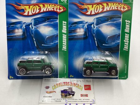 2008 Hot Wheels Super Treasure Hunt + Treasure Hunt Rockster Green #163 with protector Supply