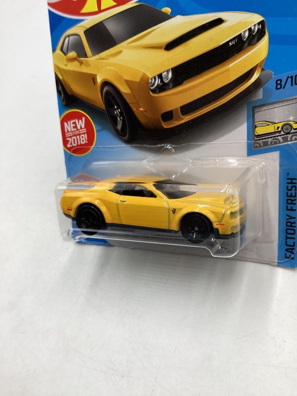 2018 Hot Wheels #319 Yellow 18 Dodge Challenger SRT Demon 44B Online Hot Sale