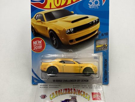 2018 Hot Wheels #319 Yellow 18 Dodge Challenger SRT Demon 44B Online Hot Sale