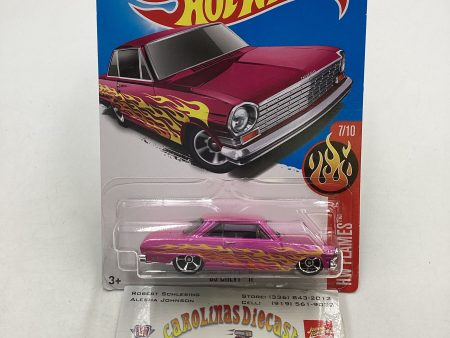 2017 Hot Wheels #014 63 Chevy II Pink 6B on Sale