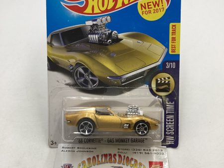 2017 Hot Wheels #099 68 Corvette Gas Monkey Garage (Small crease on left of card) 17A Online Hot Sale