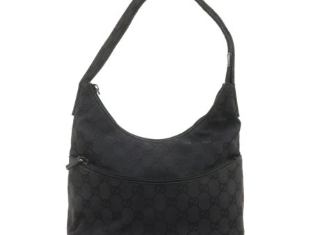 GUCCI GG Canvas Leather Shoulder Bag Hand Bag Black 001.3386 on Sale