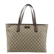 GUCCI GG Supreme Leather Tote Bag Hand Bag Beige Brown 211137 on Sale