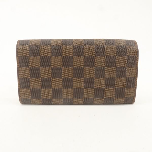 Louis Vuitton Damier Portefeuille Sarah Long Wallet Brown N61734 For Sale