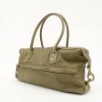 CELINE Leather Tote Bag Shoulder Bag Khaki Green Gold Hardware Online now