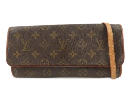 Louis Vuitton Monogram Pochette Twin GM 2Way Bag Brown M51852 Online now