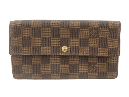 Louis Vuitton Damier Portefeuille Sarah Long Wallet Brown N61734 For Sale