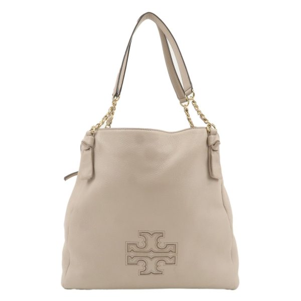 Tory Burch Leather Chain Tote Bag Sholder Bag Pink Beige Sale