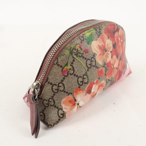 GUCCI GG Supreme Flower Pouch Cosmetic Pouch Beige Pink Red 431380 Online Hot Sale