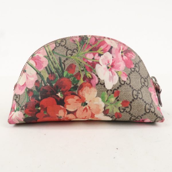 GUCCI GG Supreme Flower Pouch Cosmetic Pouch Beige Pink Red 431380 Online Hot Sale