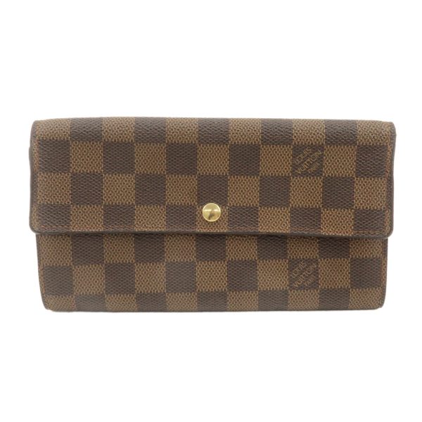 Louis Vuitton Damier Portefeuille Sarah Long Wallet Brown N61734 For Sale