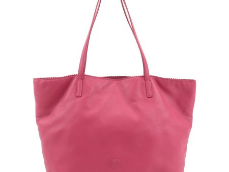 LOEWE Leather Tote Bag Shoulder Bag Pink Online Hot Sale