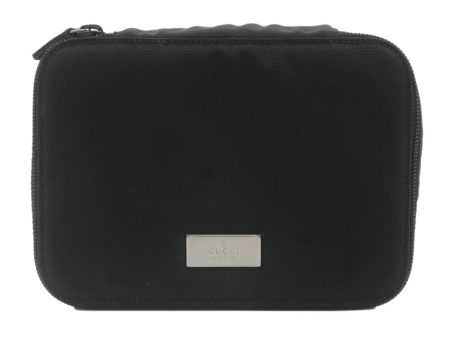 GUCCI Canvas Pouch Cosmetic Pouch Black Silver Hardware 039.0949 Online Sale