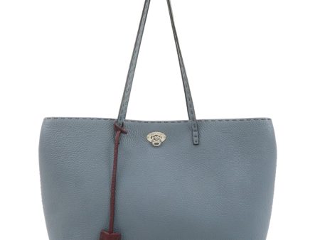 FENDI Selleria Leather Tote Bag Shoulder Bag Light Blue Sale