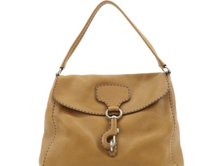 PRADA Leather Shoulder Bag Purse Brown Silver Hardware Online now