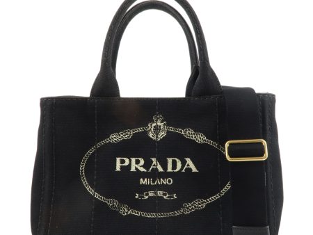 PRADA Canapa Mini Canvas 2Way Bag Shoulder Bag Black 1BG439 Online Hot Sale