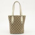 GUCCI GG Canvas Leather Tote Bag Hand Bag Ivory Beige 153361 Online now