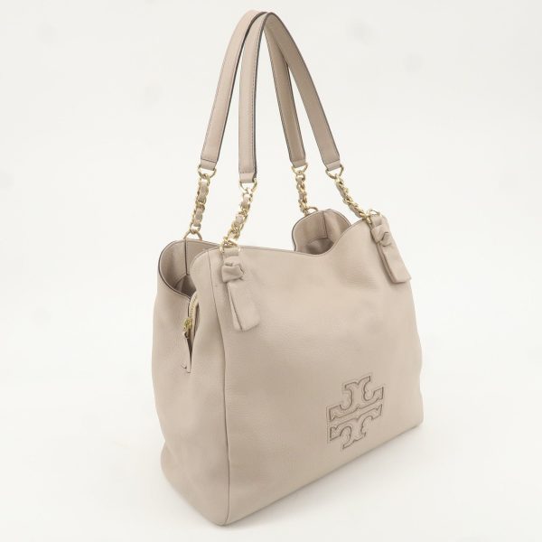 Tory Burch Leather Chain Tote Bag Sholder Bag Pink Beige Sale