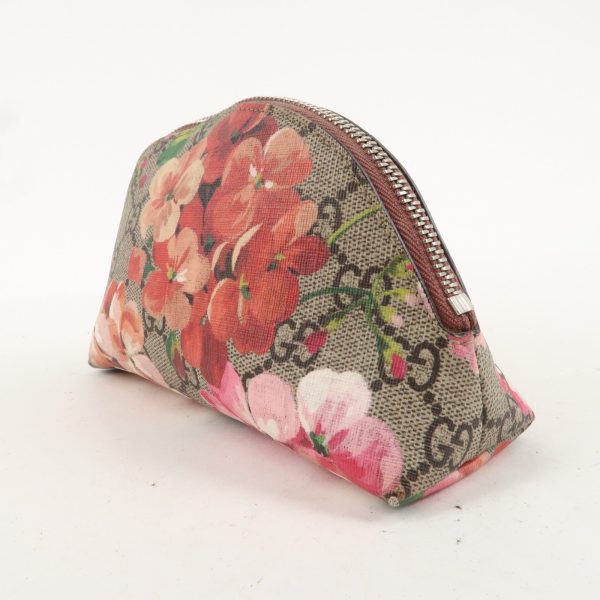 GUCCI GG Supreme Flower Pouch Cosmetic Pouch Beige Pink Red 431380 Online Hot Sale