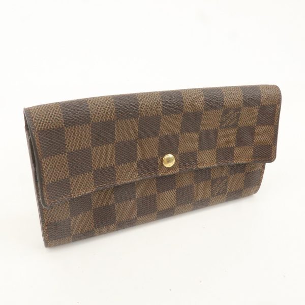 Louis Vuitton Damier Portefeuille Sarah Long Wallet Brown N61734 For Sale