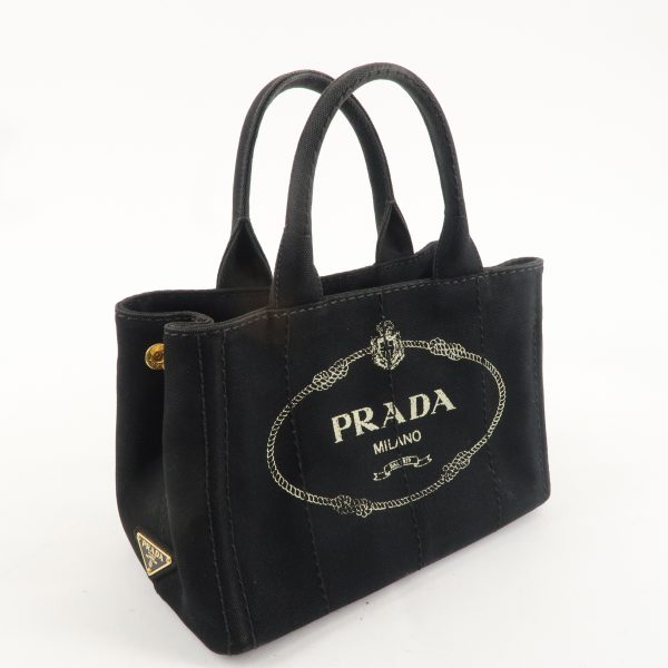 PRADA Canapa Mini Canvas 2Way Bag Shoulder Bag Black 1BG439 Online Hot Sale