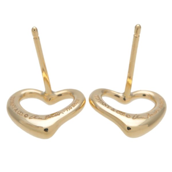 Tiffany&Co. Open Heart Earrings K18YG 750YG Yellow Gold For Discount