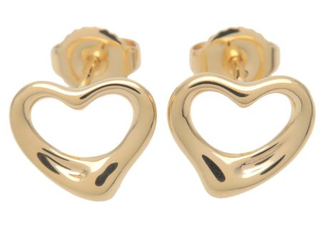 Tiffany&Co. Open Heart Earrings K18YG 750YG Yellow Gold For Discount