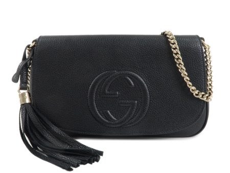 GUCCI SOHO Leather Chain Shoulder Bag Crossbody Bag Black 536224 Discount