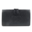 CHANEL Caviar Skin Coco Mark Bi-Fold Long Wallet Black A13498 Supply