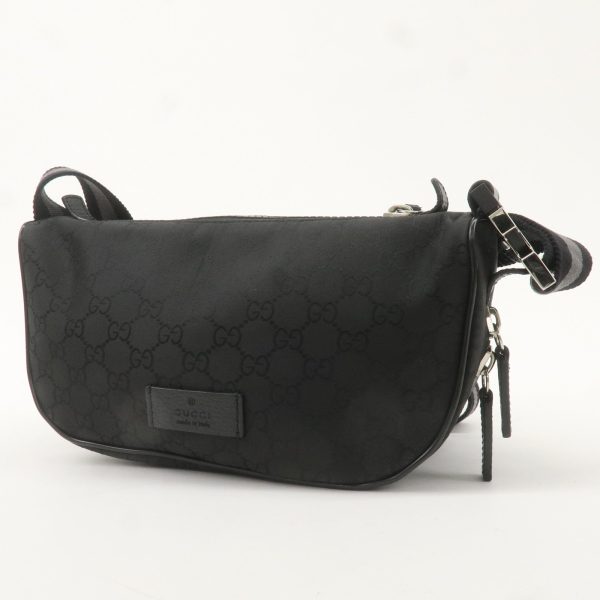 GUCCI Sherry GG Nylon Body Bag Waist Bag Black 449182 For Discount