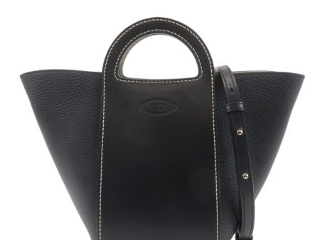 TOD S Leather Gommino Mini 2WAY Bag Tote Bag Black Online now