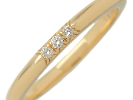 Tiffany&Co. Classic Band 3P Diamond Ring K18 Yellow Gold US5.5 Online