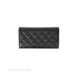 Chanel Classic Quilted Long Wallet Black Lambskin Silver Hardware For Cheap