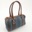 GUCCI Abbey GG Denim Leather Hand Bag Denim Brown 130943 Cheap