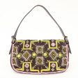 FENDI Mamma Baguette Canvas Leather Embroidery Shoulder Bag 26424 For Cheap