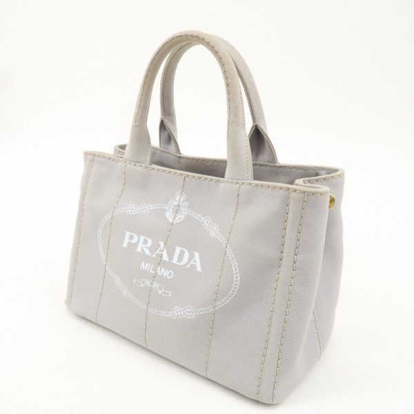 PRADA Canapa Mini Canvas 2Way Bag Gray 1BG439 Online Hot Sale