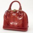 Louis Vuitton Monogram Vernis Rayures Alma BB Pomme d Arour M91593 For Sale