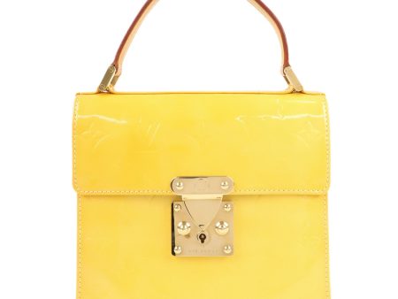 Louis Vuitton Vernis Spring Street Hand Bag Lime Yellow M91068 Online now