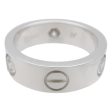 Cartier Love Ring Half Diamond K18 750WG White Gold #49 US5 Hot on Sale