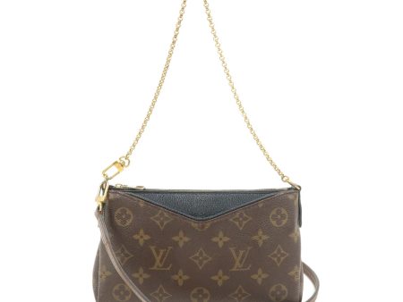 Louis Vuitton Monogram Pallas Clutch 2Way Shoulder Bag Noir M41639 Online Sale