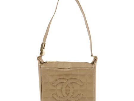 CHANEL Chocolate Bar Lamb Skin Shoulder bag Gold For Cheap