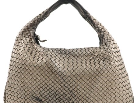 BOTTEGA VENETA Intrecciato Hobo Leather Shoulder Bag Gold 115654 For Sale