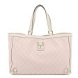 GUCCI Abbey Line GG Canvas Leather Tote Bag Pink 141472 Fashion