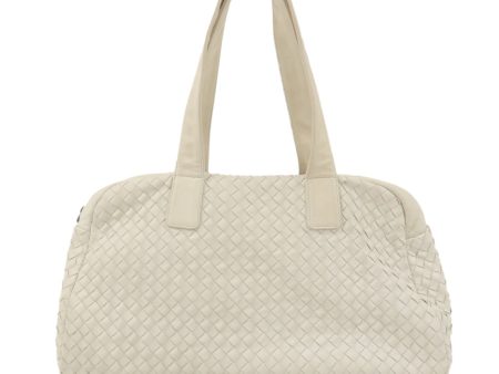 BOTTEGA VENETA Intrecciato Leather Shoulder Bag Ivory Cheap