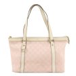 GUCCI Abbey GG Canvas Leather Tote Bag Pink Ivory 141470 Sale