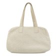 BOTTEGA VENETA Intrecciato Leather Shoulder Bag Ivory Cheap