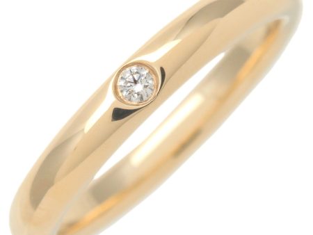 Tiffany&Co. Stacking Band Ring 1P Diamond K18 Yellow Gold US5 EU49 Hot on Sale